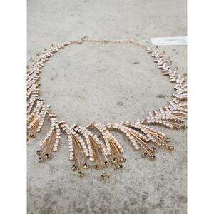 NWT Betsey Johnson Gold‑Tone Crystal Spray Choker Necklace Fashion Jewelry